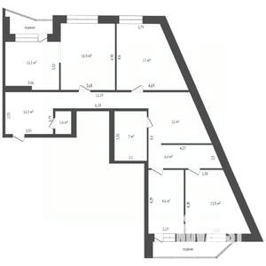 4-к квартира, вторичка, 111м2, 10/16 этаж