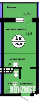Студия квартира, строящийся дом, 27м2, 5/9 этаж