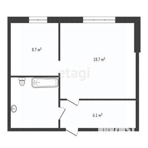 1-к квартира, вторичка, 41м2, 2/10 этаж