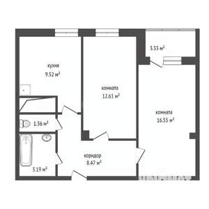 2-к квартира, вторичка, 51м2, 16/17 этаж