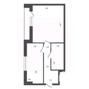 1-к квартира, вторичка, 44м2, 3/9 этаж