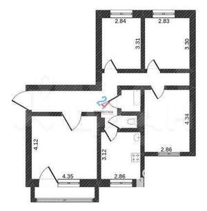 4-к квартира, вторичка, 80м2, 7/9 этаж