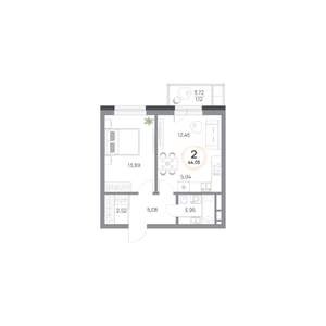 2-к квартира, вторичка, 44м2, 9/17 этаж