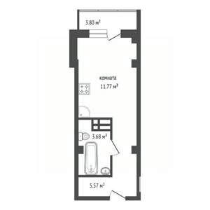 Студия квартира, вторичка, 24м2, 3/17 этаж