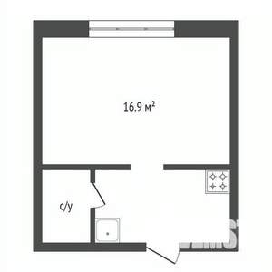 Студия квартира, вторичка, 17м2, 5/5 этаж