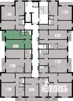 1-к квартира, строящийся дом, 45м2, 14/17 этаж