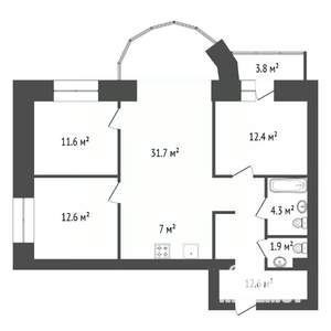 4-к квартира, вторичка, 95м2, 17/17 этаж
