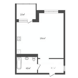 Студия квартира, вторичка, 29м2, 16/23 этаж