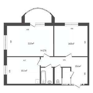 2-к квартира, вторичка, 66м2, 15/18 этаж