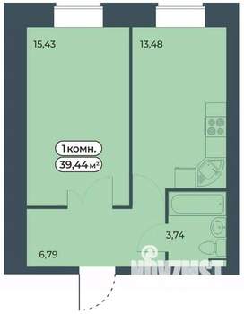 1-к квартира, вторичка, 39м2, 1/9 этаж