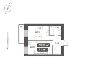 1-к квартира, вторичка, 36м2, 8/16 этаж