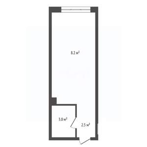 Студия квартира, вторичка, 13м2, 1/5 этаж