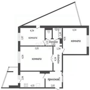 3-к квартира, вторичка, 90м2, 9/10 этаж
