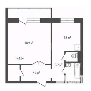 1-к квартира, вторичка, 40м2, 2/10 этаж