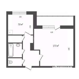 1-к квартира, вторичка, 35м2, 7/9 этаж