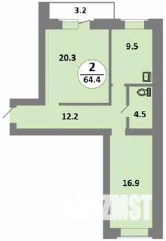 2-к квартира, строящийся дом, 63м2, 11/14 этаж
