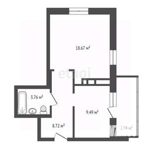 2-к квартира, вторичка, 44м2, 15/19 этаж