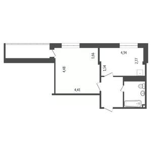 1-к квартира, вторичка, 43м2, 10/23 этаж