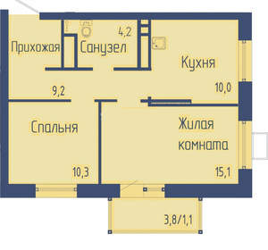 2-к квартира, вторичка, 50м2, 13/24 этаж
