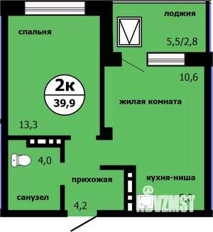 2-к квартира, вторичка, 39м2, 6/19 этаж