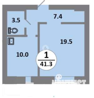 1-к квартира, строящийся дом, 39м2, 1/14 этаж