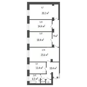4-к квартира, вторичка, 117м2, 2/4 этаж