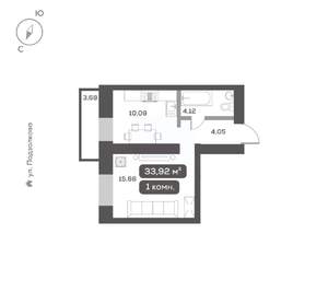1-к квартира, вторичка, 34м2, 13/16 этаж