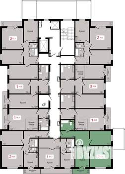 2-к квартира, строящийся дом, 61м2, 4/17 этаж