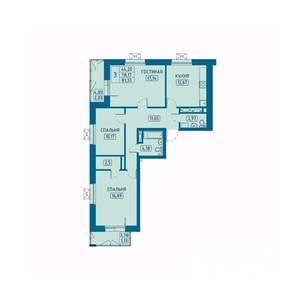 3-к квартира, вторичка, 81м2, 5/20 этаж