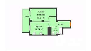 1-к квартира, строящийся дом, 39м2, 17/17 этаж
