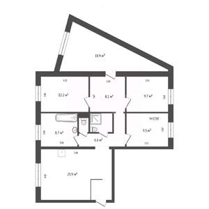 5-к квартира, вторичка, 103м2, 1/10 этаж
