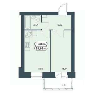 1-к квартира, вторичка, 40м2, 3/9 этаж