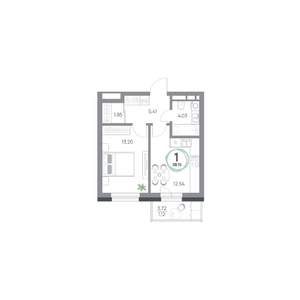 1-к квартира, вторичка, 38м2, 4/7 этаж