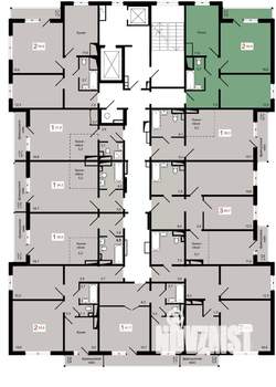 2-к квартира, строящийся дом, 56м2, 17/17 этаж