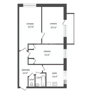 3-к квартира, вторичка, 52м2, 4/5 этаж