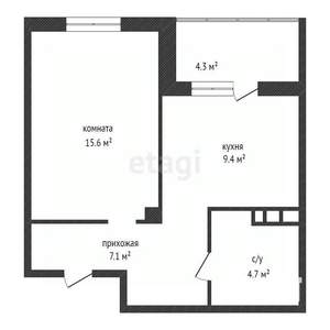 1-к квартира, вторичка, 39м2, 4/19 этаж