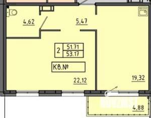 2-к квартира, вторичка, 53м2, 11/15 этаж