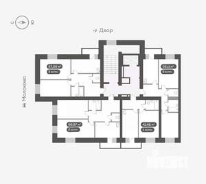 2-к квартира, вторичка, 59м2, 3/16 этаж