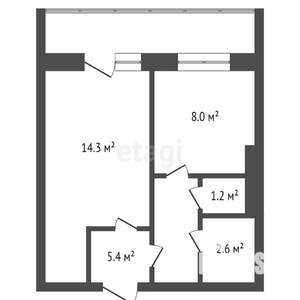 1-к квартира, вторичка, 32м2, 6/14 этаж