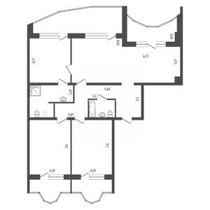 4-к квартира, вторичка, 178м2, 4/10 этаж