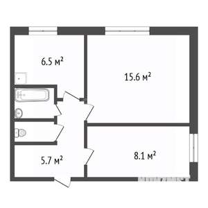 2-к квартира, вторичка, 41м2, 1/9 этаж