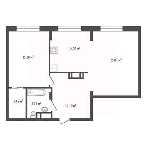 2-к квартира, вторичка, 69м2, 9/23 этаж