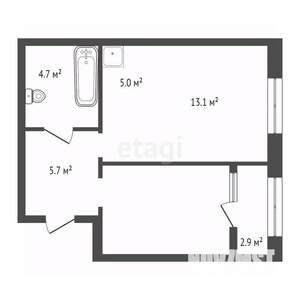 2-к квартира, вторичка, 42м2, 16/24 этаж