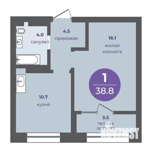 1-к квартира, вторичка, 35м2, 4/15 этаж