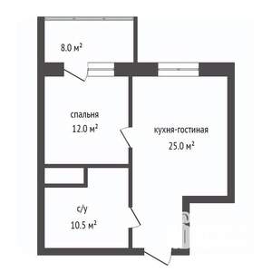 2-к квартира, вторичка, 48м2, 2/6 этаж