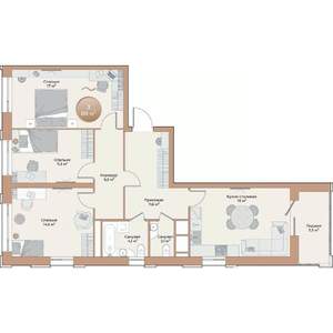 3-к квартира, вторичка, 88м2, 3/24 этаж