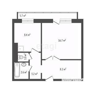 1-к квартира, вторичка, 41м2, 5/17 этаж