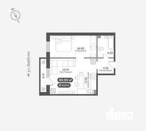 2-к квартира, вторичка, 50м2, 11/17 этаж