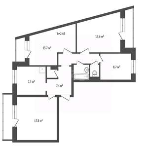 4-к квартира, вторичка, 82м2, 6/9 этаж