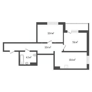 2-к квартира, вторичка, 45м2, 22/24 этаж